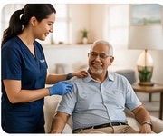 Mobile visit with a patient at home